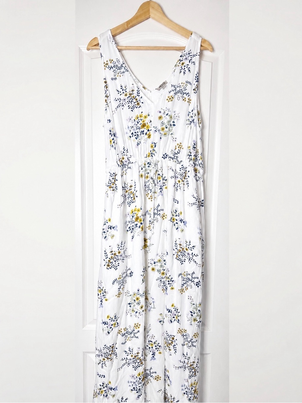 Lucky Brand Floral Maxi Dress Women’s L V Neck Sleeveless Boho Summer 100% Visco - Picture 3 of 8